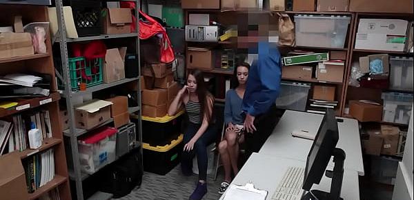  18yo babe and brunette fucked by officer
